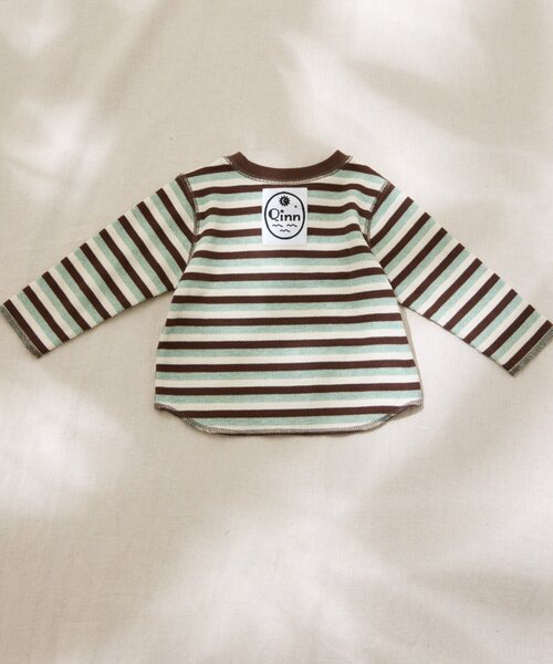 CIAOPANIC TYPY（チャオパニックティピー）の「【BABY】【Qinn】ボーダーワッフルヘンリートップス：80～100cm（その他ベビーウェア・キッズ・ミント/レッド/ブルー・100/90/80）」の9枚目の写真