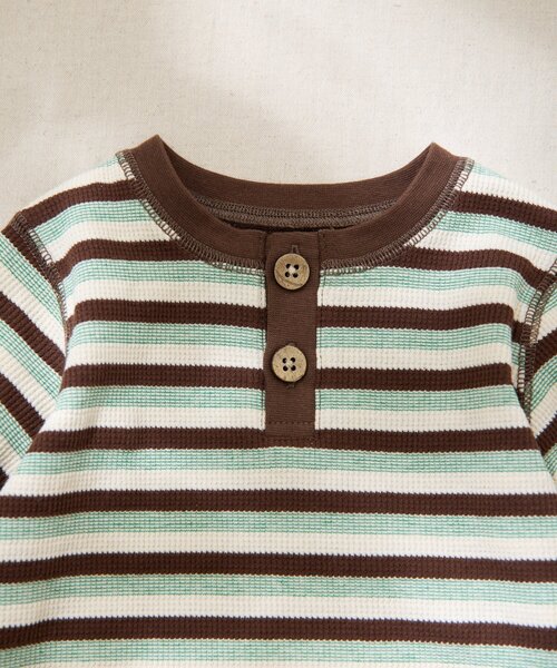 CIAOPANIC TYPY（チャオパニックティピー）の「【BABY】【Qinn】ボーダーワッフルヘンリートップス：80～100cm（その他ベビーウェア・キッズ・ミント/レッド/ブルー・100/90/80）」の10枚目の写真