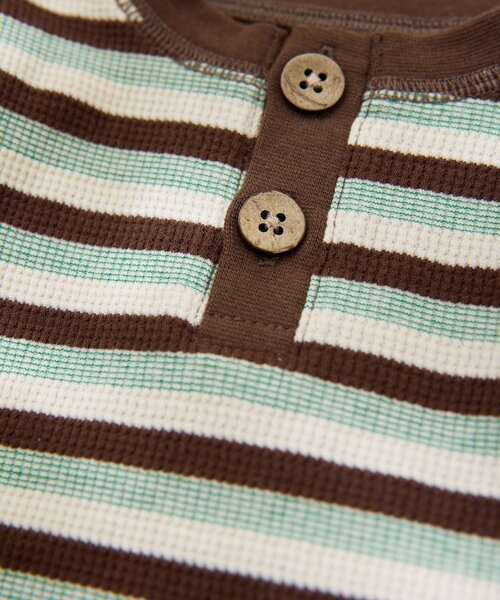 CIAOPANIC TYPY（チャオパニックティピー）の「【BABY】【Qinn】ボーダーワッフルヘンリートップス：80～100cm（その他ベビーウェア・キッズ・ミント/レッド/ブルー・100/90/80）」の12枚目の写真