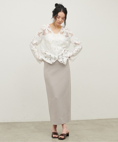 LARUTA（ラルータ）の「【LARUTA】UV接触冷感シンプルIラインニットスカート（スカート・レディース・グレー/ブラック/ブルー/オフホワイト・FREE）」の18枚目の写真