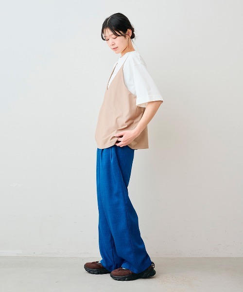 Live in comfort(リブインコンフォート)の「【低身長/高身長サイズあり】リブ イン コンフォート 一点投入でコーデが華やぐ 麻見え素材のイージーパンツ(スラックス・レディース・ピンク/イエロー/ブルー・14/13/12/11/10/9/8/7/6/5/4/3/2/1)」の16枚目の写真