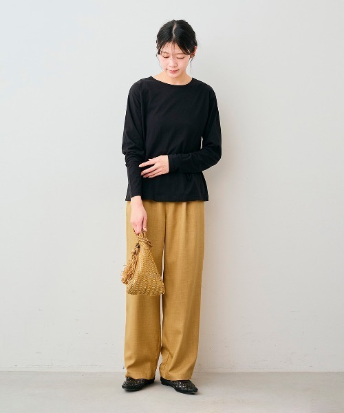 Live in comfort(リブインコンフォート)の「【低身長/高身長サイズあり】リブ イン コンフォート 一点投入でコーデが華やぐ 麻見え素材のイージーパンツ(スラックス・レディース・ピンク/イエロー/ブルー・14/13/12/11/10/9/8/7/6/5/4/3/2/1)」の14枚目の写真