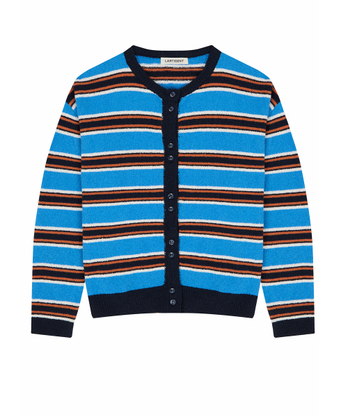 LARTIGENT(ラーティゼン)の「L23 OVERSIZED STRIPE CARDIGAN(NAVY)(カーディガン/ボレロ・レディース・その他・FREE)」の2枚目の写真