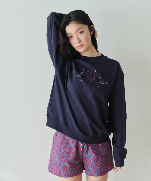 HOMEBODY THINGS（ホームバディ ティングズ）の「HBT Pony Sweatshirt (NAVY)（スウェット・レディース・その他・FREE）」の4枚目の写真