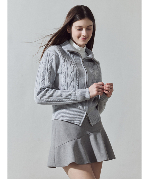 LORDLOAR(ロードロアル)の「ツーウェイ防風ジップアップニット M/GREY(ニット/セーター・レディース・その他・SMALL/MEDIUM)」の2枚目の写真