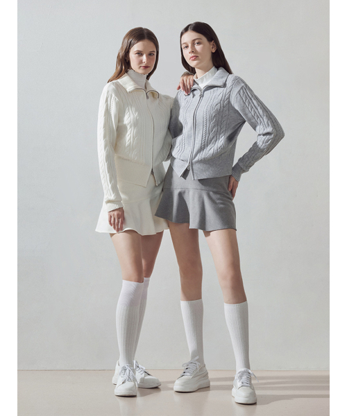 LORDLOAR(ロードロアル)の「ツーウェイ防風ジップアップニット M/GREY(ニット/セーター・レディース・その他・SMALL/MEDIUM)」の4枚目の写真