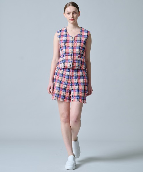 DOUBLE STANDARD CLOTHING（ダブルスタンダードクロージング）の「サマーツイード チェックベスト（シャツ/ブラウス・レディース・ベージュ・38/36）」の11枚目の写真