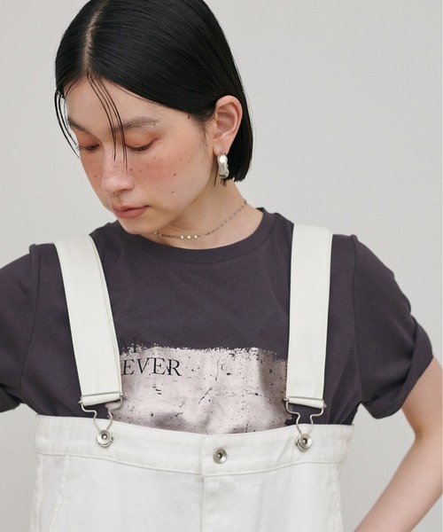 LARUTA(ラルータ)の「【LARUTA】汗染み防止箔ロゴT(Tシャツ/カットソー・レディース・スミクロ/オフホワイト/ブラウン・FREE)」の3枚目の写真