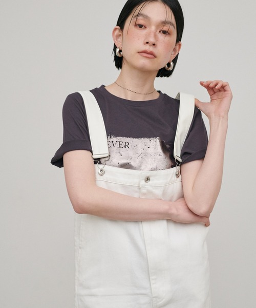 LARUTA(ラルータ)の「【LARUTA】汗染み防止箔ロゴT(Tシャツ/カットソー・レディース・スミクロ/オフホワイト/ブラウン・FREE)」の19枚目の写真