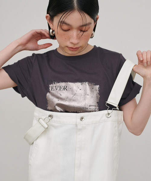 LARUTA(ラルータ)の「【LARUTA】汗染み防止箔ロゴT(Tシャツ/カットソー・レディース・スミクロ/オフホワイト/ブラウン・FREE)」の18枚目の写真