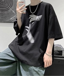 【WARAIJOGO】HANDプリントオーバーサイズTシャツ(NEZ)