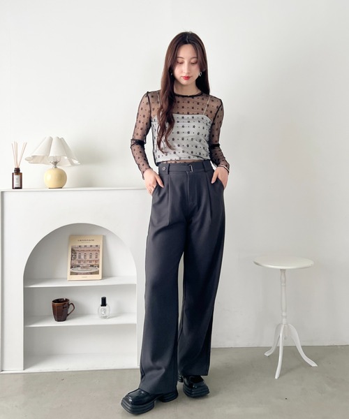 LOVALOT(ラバロット)の「花柄シースルーカットソー(Tシャツ/カットソー・レディース・ブラック/ホワイト・FREE)」の10枚目の写真