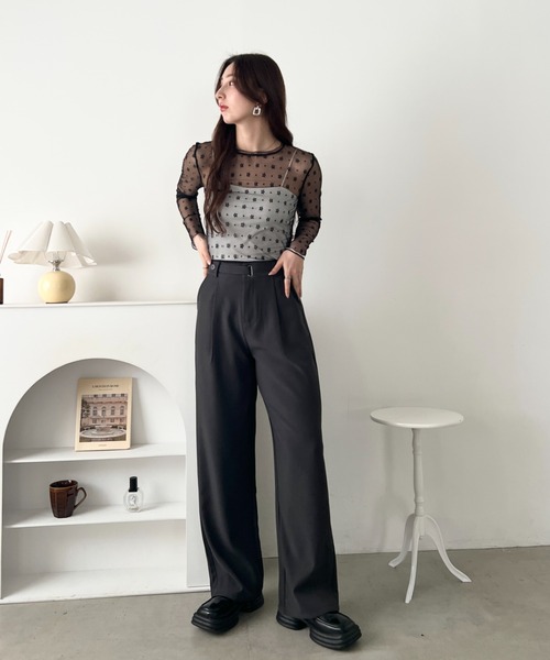 LOVALOT(ラバロット)の「花柄シースルーカットソー(Tシャツ/カットソー・レディース・ブラック/ホワイト・FREE)」の11枚目の写真
