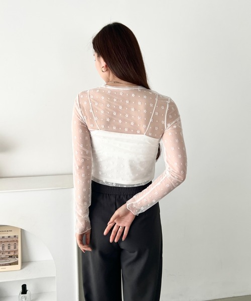 LOVALOT(ラバロット)の「花柄シースルーカットソー(Tシャツ/カットソー・レディース・ブラック/ホワイト・FREE)」の17枚目の写真