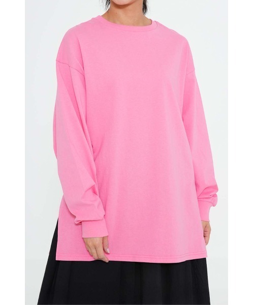 HEART MARKET(ハートマーケット)の「スリットゆったりチュニック(Tシャツ/カットソー・レディース・ブラック系/チャコール/ホワイト/ライム/ピンク/ブルー・FREE)」の6枚目の写真