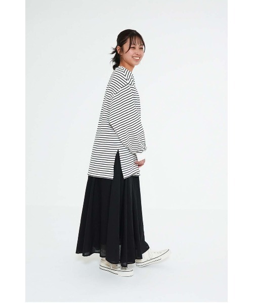 HEART MARKET(ハートマーケット)の「スリットゆったりチュニック(Tシャツ/カットソー・レディース・ブラック系/チャコール/ホワイト/ライム/ピンク/ブルー・FREE)」の8枚目の写真