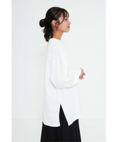 HEART MARKET(ハートマーケット)の「スリットゆったりチュニック(Tシャツ/カットソー・レディース・ブラック系/チャコール/ホワイト/ライム/ピンク/ブルー・FREE)」の14枚目の写真