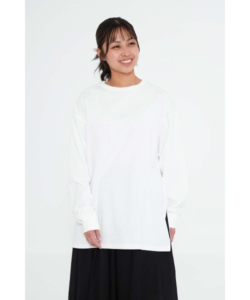 HEART MARKET(ハートマーケット)の「スリットゆったりチュニック(Tシャツ/カットソー・レディース・ブラック系/チャコール/ホワイト/ライム/ピンク/ブルー・FREE)」の13枚目の写真