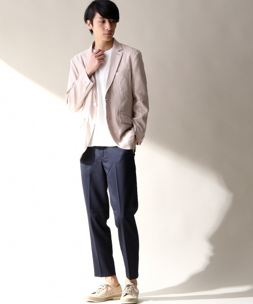 ABAHOUSE（アバハウス）の「【セットアップ対応】ストレッチリネン　2ボタンジャケット（テーラードジャケット・メンズ・ネイビー/ベージュ・48/44/46）」の14枚目の写真