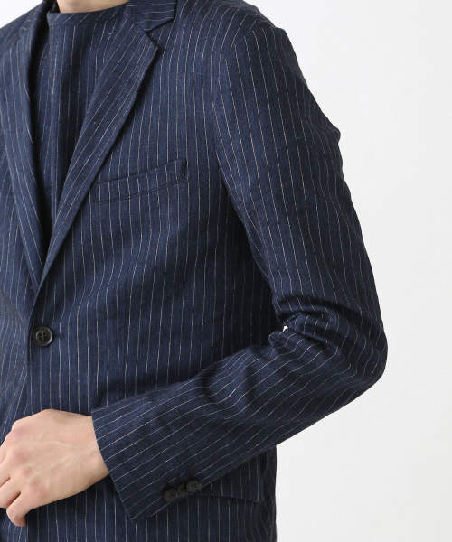 ABAHOUSE（アバハウス）の「【セットアップ対応】ストレッチリネン　2ボタンジャケット（テーラードジャケット・メンズ・ネイビー/ベージュ・48/44/46）」の6枚目の写真