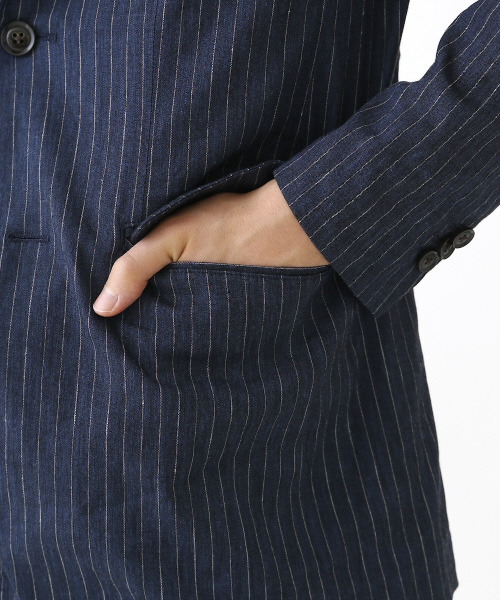 ABAHOUSE（アバハウス）の「【セットアップ対応】ストレッチリネン　2ボタンジャケット（テーラードジャケット・メンズ・ネイビー/ベージュ・48/44/46）」の8枚目の写真