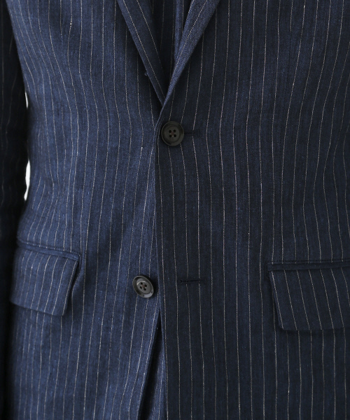 ABAHOUSE（アバハウス）の「【セットアップ対応】ストレッチリネン　2ボタンジャケット（テーラードジャケット・メンズ・ネイビー/ベージュ・48/44/46）」の9枚目の写真