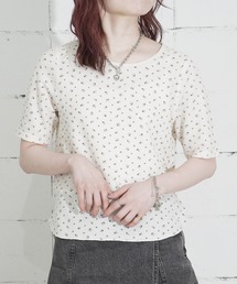 "04"≪JEMORGAN≫パックT ワッフル 花柄 ハーフスリーブ Tシャツ