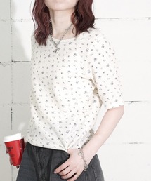 "04"≪JEMORGAN≫パックT ワッフル 花柄 ハーフスリーブ Tシャツ