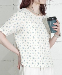 "04"≪JEMORGAN≫パックT ワッフル 花柄 ハーフスリーブ Tシャツ