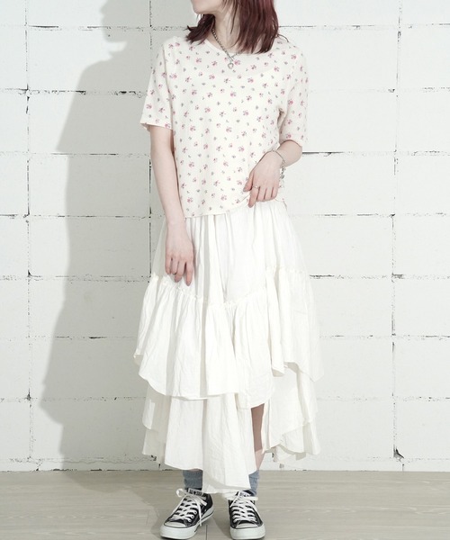 JEMORGAN(ジェーイーモーガン)の「"04"≪JEMORGAN≫パックT ワッフル 花柄 ハーフスリーブ Tシャツ(Tシャツ/カットソー・レディース・ブラック系1/ネイビー系1/ブルー系1/パープル系1/ピンク系1・FREE)」の18枚目の写真