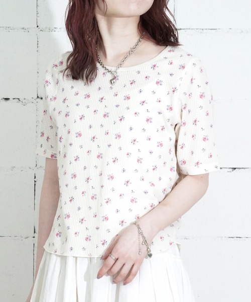 JEMORGAN(ジェーイーモーガン)の「"04"≪JEMORGAN≫パックT ワッフル 花柄 ハーフスリーブ Tシャツ(Tシャツ/カットソー・レディース・ブラック系1/ネイビー系1/ブルー系1/パープル系1/ピンク系1・FREE)」の19枚目の写真
