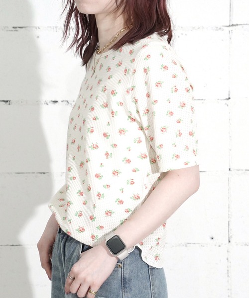 JEMORGAN(ジェーイーモーガン)の「"04"≪JEMORGAN≫パックT ワッフル 花柄 ハーフスリーブ Tシャツ(Tシャツ/カットソー・レディース・ブラック系1/ネイビー系1/ブルー系1/パープル系1/ピンク系1・FREE)」の21枚目の写真