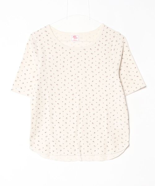 JEMORGAN(ジェーイーモーガン)の「"04"≪JEMORGAN≫パックT ワッフル 花柄 ハーフスリーブ Tシャツ(Tシャツ/カットソー・レディース・ブラック系1/ネイビー系1/ブルー系1/パープル系1/ピンク系1・FREE)」の6枚目の写真