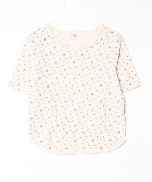 JEMORGAN(ジェーイーモーガン)の「"04"≪JEMORGAN≫パックT ワッフル 花柄 ハーフスリーブ Tシャツ(Tシャツ/カットソー・レディース・ブラック系1/ネイビー系1/ブルー系1/パープル系1/ピンク系1・FREE)」の7枚目の写真