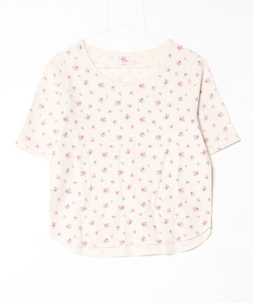 JEMORGAN(ジェーイーモーガン)の「"04"≪JEMORGAN≫パックT ワッフル 花柄 ハーフスリーブ Tシャツ(Tシャツ/カットソー・レディース・ブラック系1/ネイビー系1/ブルー系1/パープル系1/ピンク系1・FREE)」の9枚目の写真