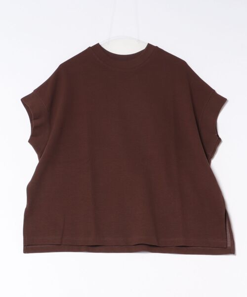 PREFERIR（プレフェリール）の「体型カバー リップルダブルフェイス フレンチスリーブTシャツ｜きれい見えオーバーサイズ（Tシャツ/カットソー・レディース・ホワイト/ブラック/ブラウン・FREE）」の10枚目の写真
