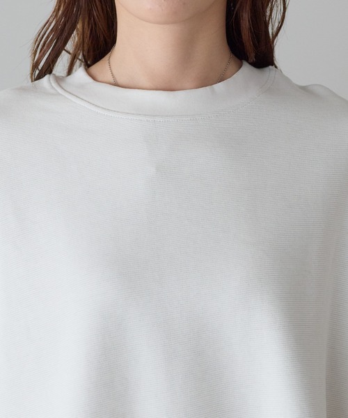 PREFERIR（プレフェリール）の「体型カバー リップルダブルフェイス フレンチスリーブTシャツ｜きれい見えオーバーサイズ（Tシャツ/カットソー・レディース・ホワイト/ブラック/ブラウン・FREE）」の17枚目の写真