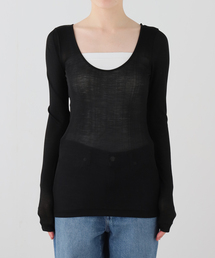 FRAMeWORK | MALU olivia 2way SILKスクープネック ロンTEE(Tシャツ/カットソー)