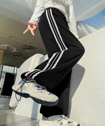 サイドレースラインスウェットパンツ 裾ドロスト
