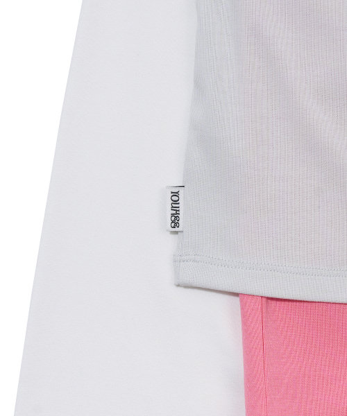 YOUHEE(ユヒ)の「3 LAYERED LONG SLEEVE T-SHIRTS_PINK(Tシャツ/カットソー・レディース・その他・FREE)」の6枚目の写真