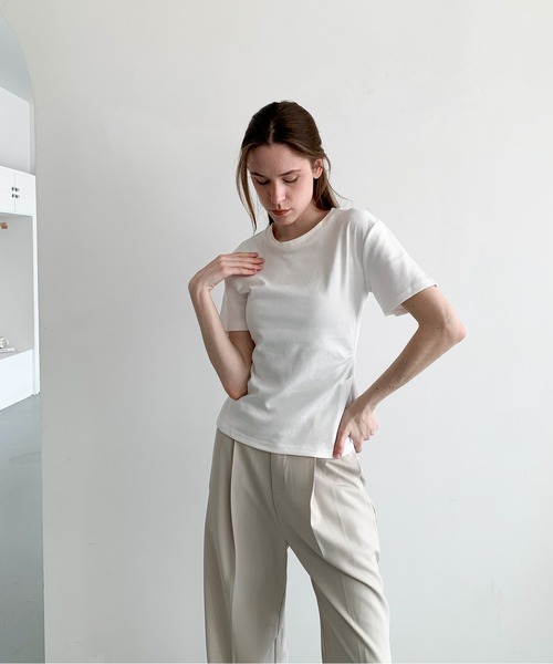 DECADE CLASSIC（ディケイド クラシック）の「DECADE CLASSIC ウエストタックTシャツ（Tシャツ/カットソー・レディース・ホワイト/ブラック・FREE）」の9枚目の写真