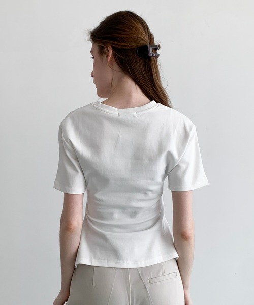 DECADE CLASSIC（ディケイド クラシック）の「DECADE CLASSIC ウエストタックTシャツ（Tシャツ/カットソー・レディース・ホワイト/ブラック・FREE）」の8枚目の写真