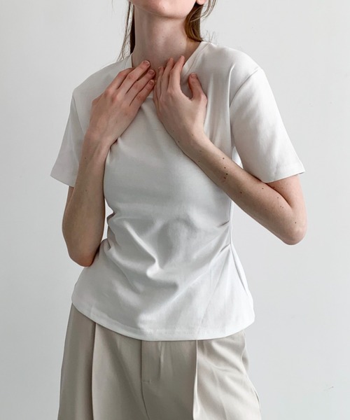 DECADE CLASSIC（ディケイド クラシック）の「DECADE CLASSIC ウエストタックTシャツ（Tシャツ/カットソー・レディース・ホワイト/ブラック・FREE）」の11枚目の写真