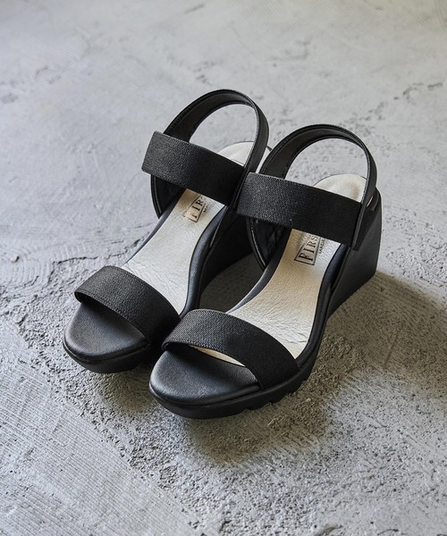 Fashion Letter(ファッションレター)の「日本製 ゴムストラップコンフォートシューズサンダル 痛くないサンダル(サンダル・レディース・ベージュ系その他/ブラック・LL/L/M/S)」の21枚目の写真