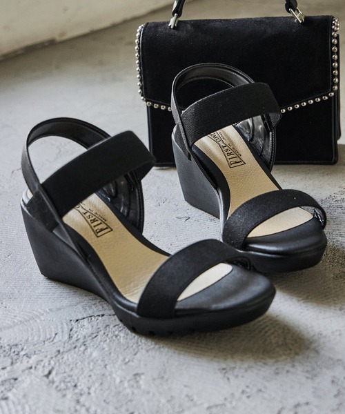 Fashion Letter(ファッションレター)の「日本製 ゴムストラップコンフォートシューズサンダル 痛くないサンダル(サンダル・レディース・ベージュ系その他/ブラック・LL/L/M/S)」の10枚目の写真