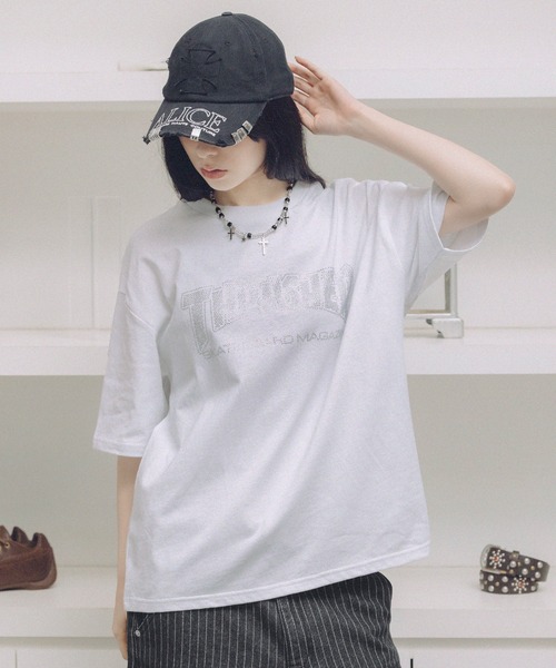 THRASHER(スラッシャー)の「THRASHER×MSG 別注 ラインストーンTシャツ(Tシャツ/カットソー・メンズ・ブラック系/ブルー系/ホワイト/グレー系/ブラック・S/M/L/XL)」の9枚目の写真