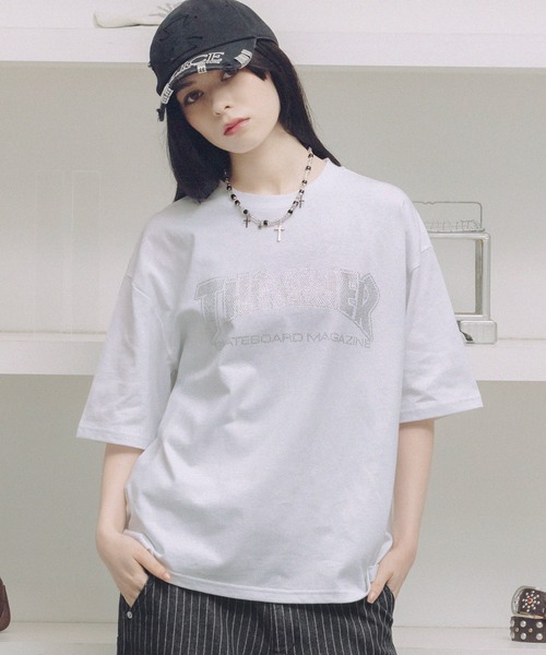 THRASHER(スラッシャー)の「THRASHER×MSG 別注 ラインストーンTシャツ(Tシャツ/カットソー・メンズ・ブラック系/ブルー系/ホワイト/グレー系/ブラック・S/M/L/XL)」の10枚目の写真