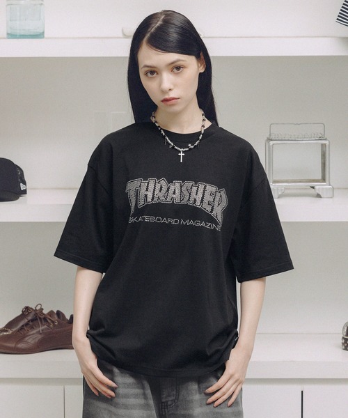 THRASHER(スラッシャー)の「THRASHER×MSG 別注 ラインストーンTシャツ(Tシャツ/カットソー・メンズ・ブラック系/ブルー系/ホワイト/グレー系/ブラック・S/M/L/XL)」の20枚目の写真