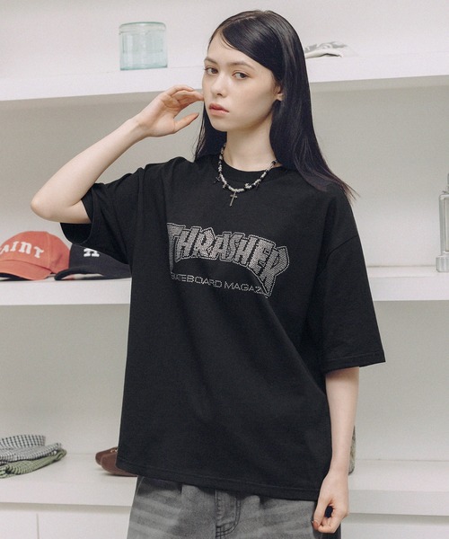 THRASHER(スラッシャー)の「THRASHER×MSG 別注 ラインストーンTシャツ(Tシャツ/カットソー・メンズ・ブラック系/ブルー系/ホワイト/グレー系/ブラック・S/M/L/XL)」の22枚目の写真