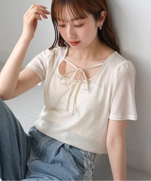 前後2wayリボン半袖Tシャツ